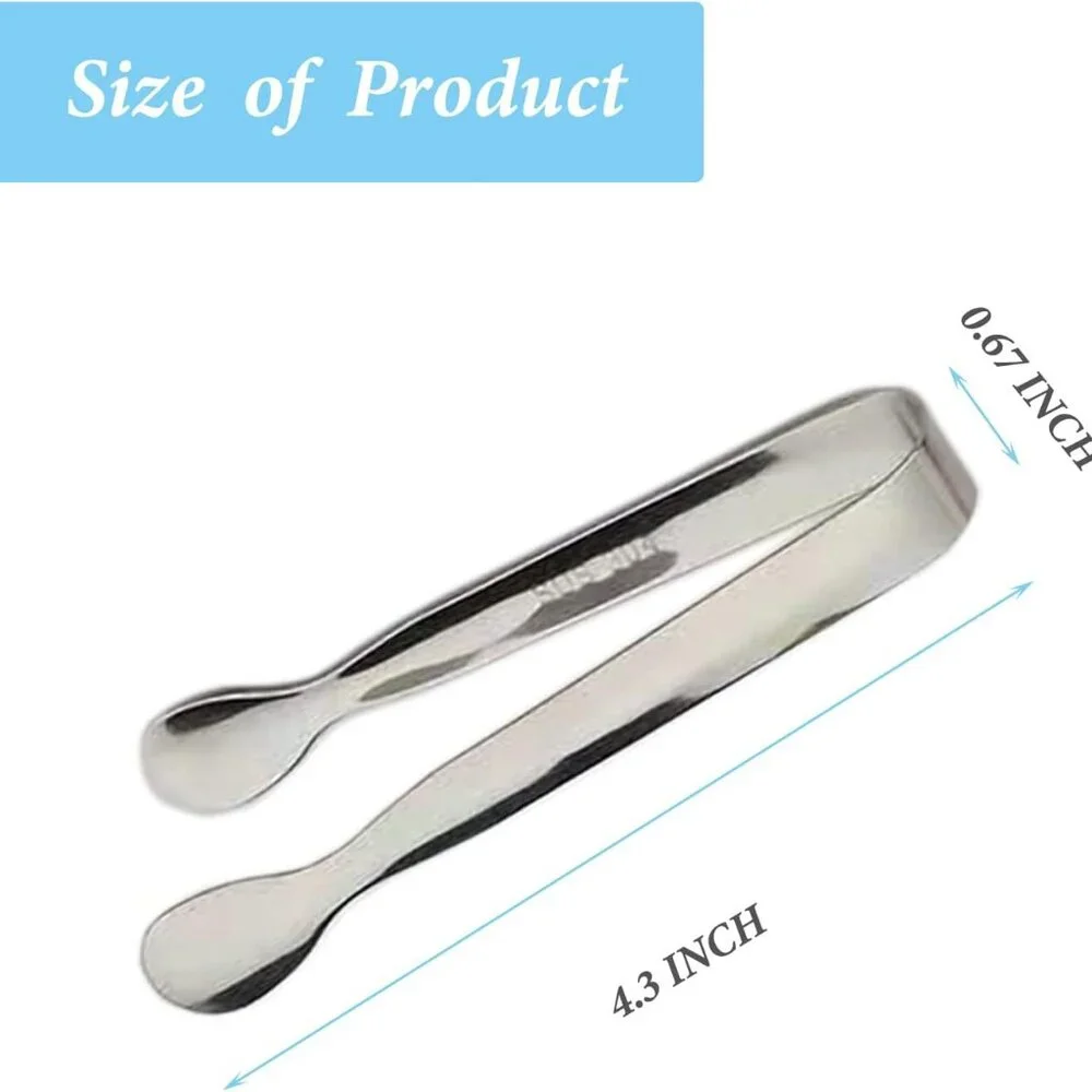 6PCS Ice Tongs Mini Sugar Tongs 4.25Inch Stainless Steel Small Serving Tong, Tin - Picture 3 of 7